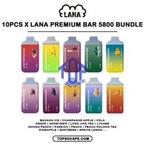 10 X LANA PREMIUM BAR 5800 DISPOSABLE - TOP SG VAPE SINGAPORE SHOP The LANA PREMIUM BAR 5800 Puffs Disposable ready stock at our Vape singapore shop online ready stock on sale! Lana Bar Premium 5.8K Puffs Disposable Vape is a fantastic choice for Singapore Vaper for a convenient and reliable vaping experience. The kit is designed to be portable and light, making it simple to bring with you wherever you go. Lana Bar 5800 device is draw-activated, which means that you simply inhale to activate the device.This device is a great option for anyone looking for a simple and dependable vaping experience. Specifition : Puff: 5800 Puffs Strength: 30mg (3%) Capacity: 13ml Battery: 650mAh Charging: Rechargeable with Type C Package Include : 10 X LANA PREMIUM BAR 5800 Puffs Free Delivery Charge ⚠️LANA PREMIUM BAR 5800 FLAVOUR LINE UP⚠️ Banana Ice Champagne Apple Cola Grape Honeydew Long Jing Tea Lychee Mango Peach Passion Peach Peach Oolong Tea Pineapple Rootbeer Sprite Lemon Strawberry Banana Strawberry Grape Strawberry Milk Strawberry Watermelon Thai Mango Tie Guan Yin Watermelon Watermelon Lychee SG VAPE COD SAME DAY DELIVERY , CASH ON DELIVERY ONLY. TAKE BULK ORDER /MORE ORDER PLS CONTACT ME : TOPSGVAPE (WHATSAPP) VIEW OUR DAILY NEWS INFORMATION VAPE : TELEGRAM CHANNEL