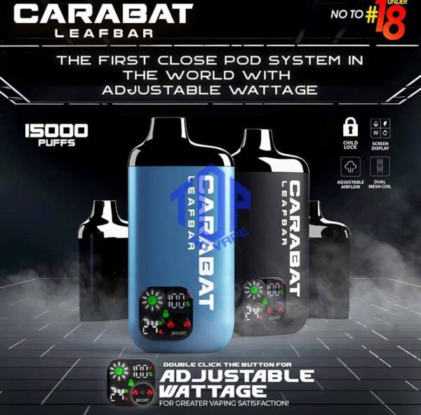 CARABAT LEAFBAR 15K ( 15000 ) PUFFS DISPOSABLE - TOP SG VAPE SINGAPORE SHOP The CARABAT LEAFBAR 15000 ( 15K Puffs ) DISPOSABLE VAPE Ready stock in singapore store sg online shop line up. The Kit 15k is starter kit & prefilled cartridge pod system design,  This kit is lasted production from CARABAT VAPE company, available 10 +plus flavour for singapore vaper choose!try it now! The new carabat leafbar 15000 puffs is ready stock in Singapore. The device is comes with starter kit and pod version. Battery device and flavor pod is included in starter kit package, the pod package only comes with pod. If you looking for big capacity vape device, the carabat is your first choice because it can support up to 15000 puffs per device! STARTER KIT Package Include : X1 Carabat Device Battery X1 Prefilled Pod 15k Puffs CARTRIDGE Package Include : X1 Prefilled Pod 15k Puffs Specifications: Nicotine 5 % Approx. 15000 Puffs Safety Child Lock Dual Mesh Coil Adjustable Airflow Rechargeable Battery (Type C Port) ⚠️CARABAT LEAFBAR 15K ( STARTER KIT & CARTRIDGE POD ) FLAVOUR LIST⚠️ Watermelon Tobacco Vanilla Double Guava Blackcurrant Lychee Rootbeer Vanilla Milkshake Blackcurrant Lychee Melon Mango Mango Shak Honeydew Energy Drink Pineapple Berry Citrus Watermelon Splash Popcorn Caramel Grape Gum Gold Mango Ice Fresh Watermelon Ice Gummy Gum Ice Grape Ice SG VAPE COD SAME DAY DELIVERY , CASH ON DELIVERY ONLY. TAKE BULK ORDER /MORE ORDER PLS CONTACT ME : TOPSGVAPE (WHATSAPP) VIEW OUR DAILY NEWS INFORMATION VAPE : TELEGRAM CHANNEL