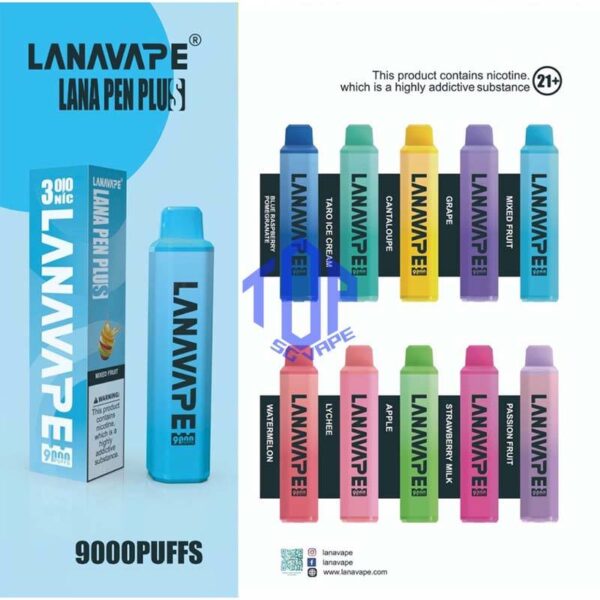 LANA PEN PLUS 9000 DISPOSABLE - TOP SG VAPE SINGAPORE SHOP The Lana Pen Plus 9000 Puffs disposable vape is cool design and it is rechargeable. It contains nicotine salt e-juice and vapes up to 9k puffs , There are many flavours for you to choose from. The Lana Pen 9k rechargeable port at the bottom of the device guarantees you finish the last drop of the e-juice in the tank every time, it is welcome by many vapers due to the vaping taste and the appearance, the LED Flash will change color when vaping, looks cool too. Specifition : 9000 Puffs E-Liquid Capacity: 15ml Battery Capacity: 650mAh 3% Nicotine Rechargeable: USB Type-C charger LED Flashing Light ⚠️LANA PEN PLUS 9000 FLAVOUR LINE UP⚠️ Cantaloupe (Honeydew) Passion Fruit Grape Lychee Strawberry Milk Watermelon Apple Mixed Fruit Blue Raspberry Pomegranate Taro Ice Cream Frozen Bubblegum Frozen Strawberry Kiwi Frozen Lychee Frozen Grape Frozen Sea Salt Lemon Frozen Passion Fruit Frozen Super Mint Frozen Strawberry Watermelon Frozen Watermelon Frozen Tie Guan Yin Pomelo Blackcurrant Mint Mango Peach Kiwi Passion Guava Mint Frozen Coconut Juice (New) Frozen Grapefruit Jasmine (New) Chocolate Mint (New) Mango Dragon Fruit Avocado Milkshake (New) SG VAPE COD SAME DAY DELIVERY , CASH ON DELIVERY ONLY. TAKE BULK ORDER /MORE ORDER PLS CONTACT ME : TOPSGVAPE (WHATSAPP) VIEW OUR DAILY NEWS INFORMATION VAPE : TELEGRAM CHANNEL